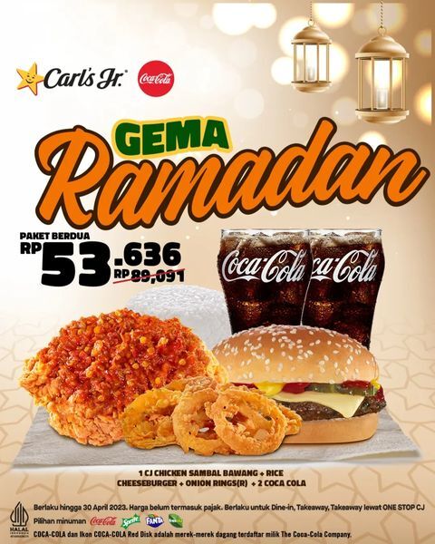 Promo Carl's Jr Paket Gema Ramadhan Rp53.636