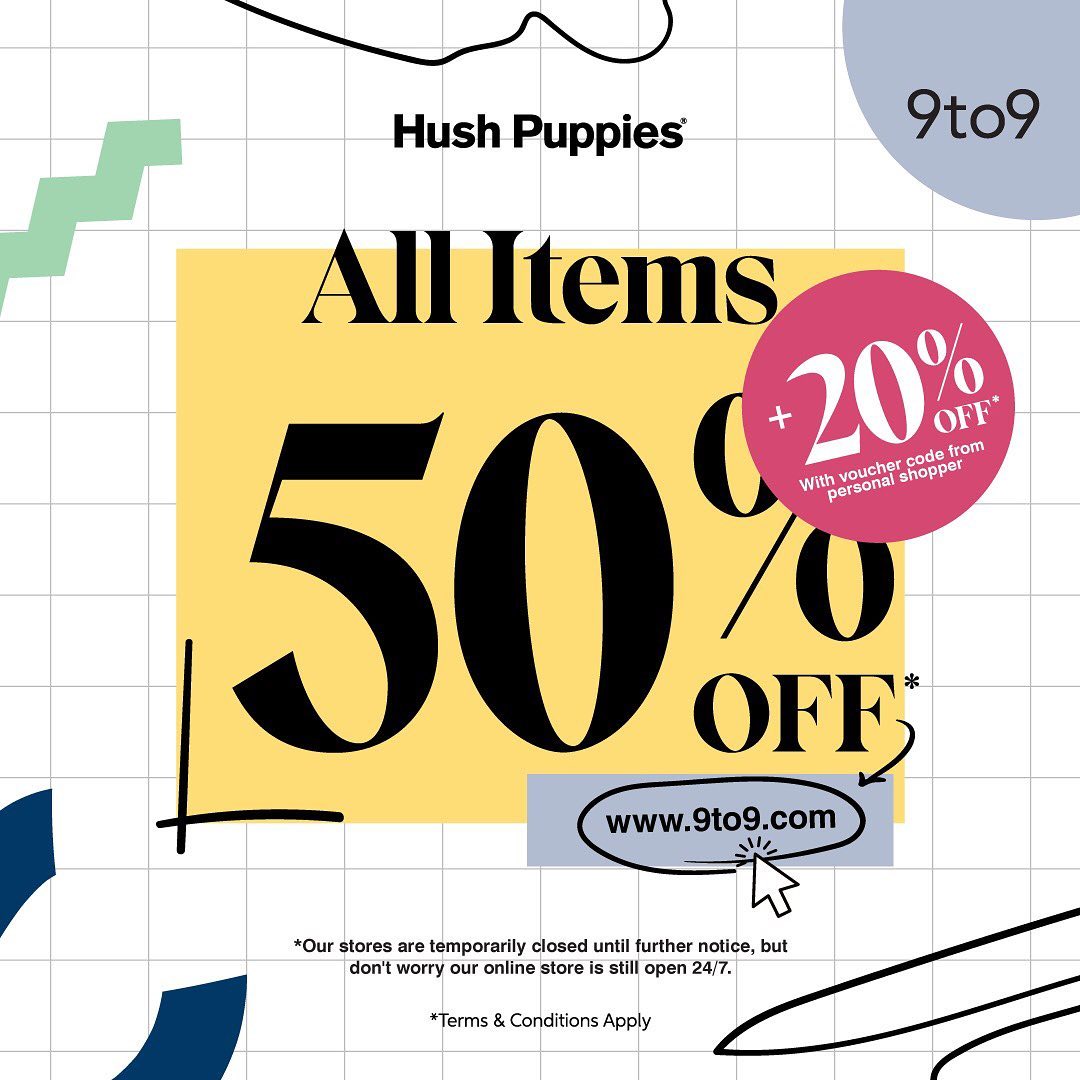 Promo Hush Puppies Diskon 50%+20%