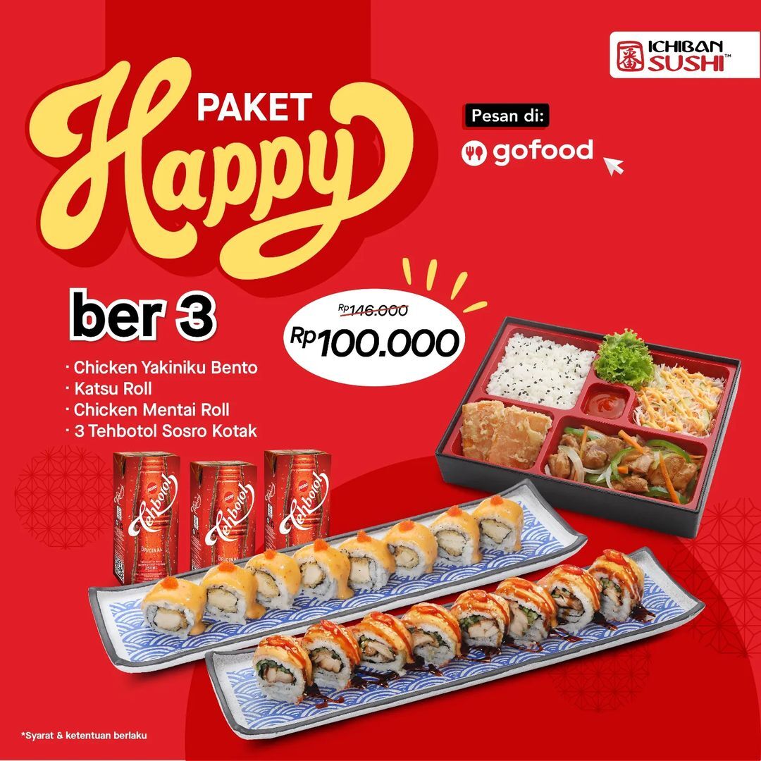 Promo Ichiban Sushi Paket Happy Mulai Rp70.000 di GoFood