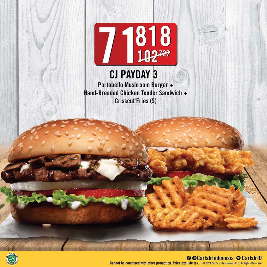 Promo Carl's Jr Harga Spesial Rp71.818 di GrabFood