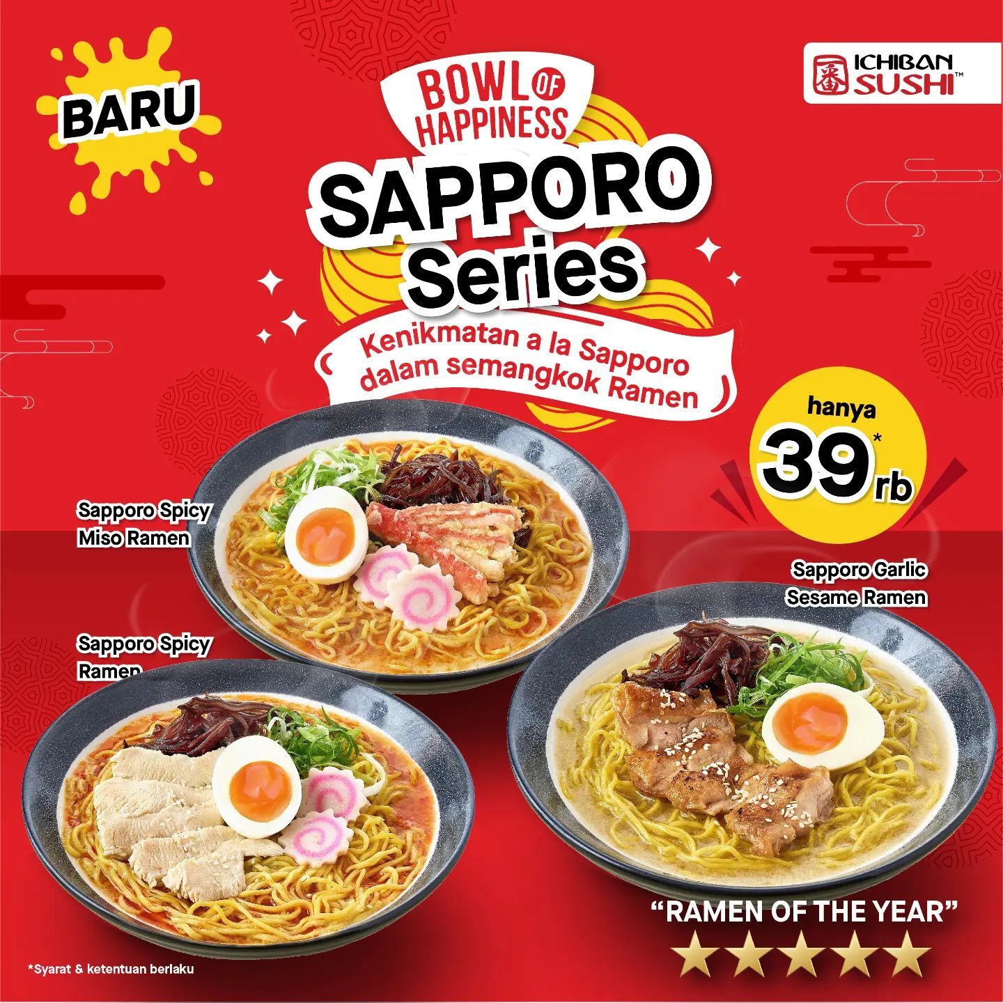 Promo Ichiban Sushi Sapporo Series Rp39.000