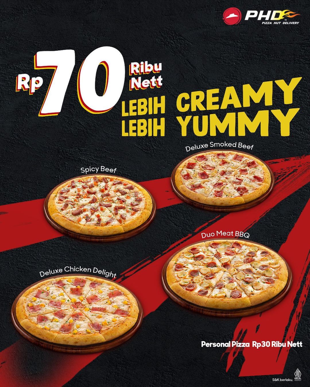 Promo PHD Deluxe Pizza Rp70.000
