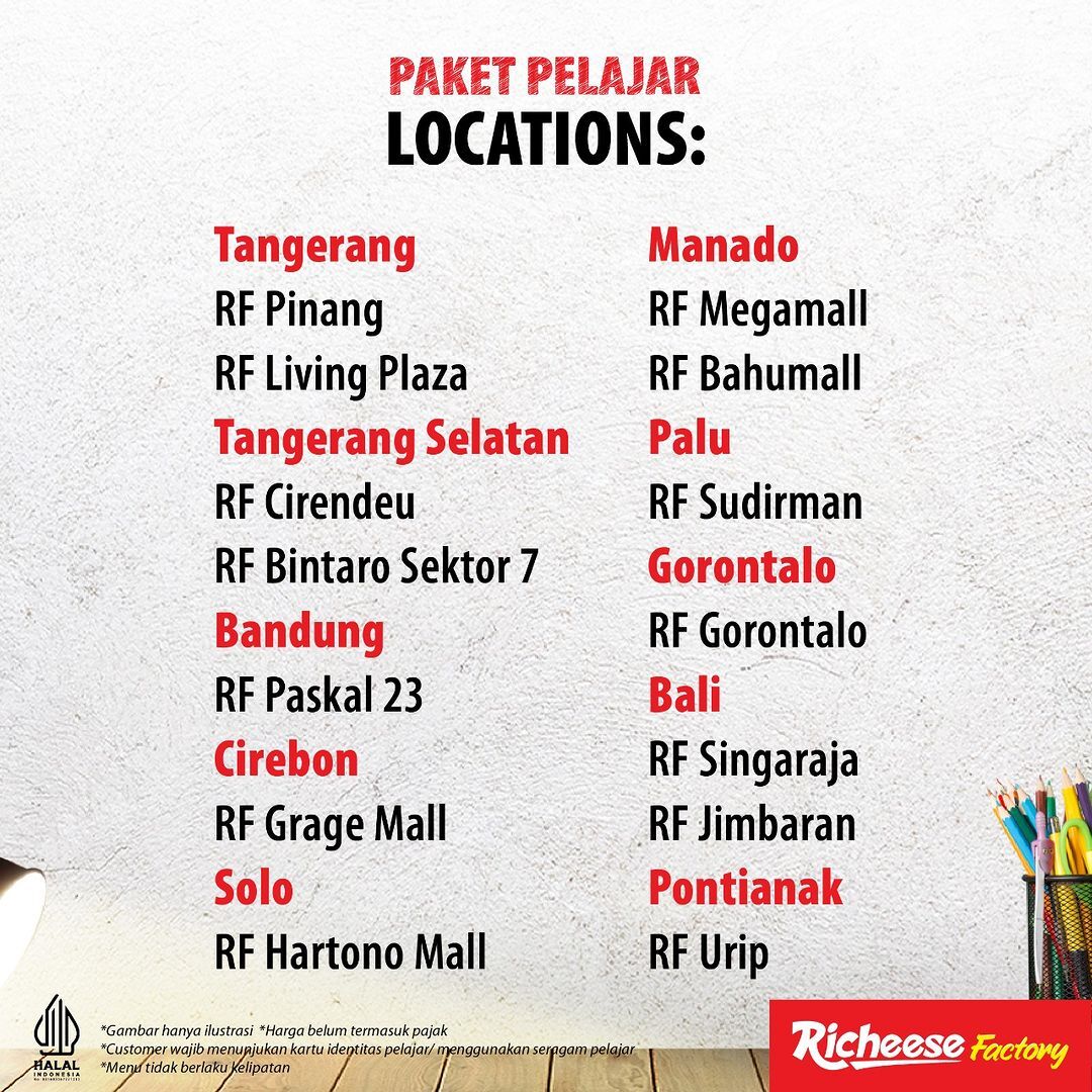 Promo Richeese Factory Paket Pelajar Mulai Rp13.636