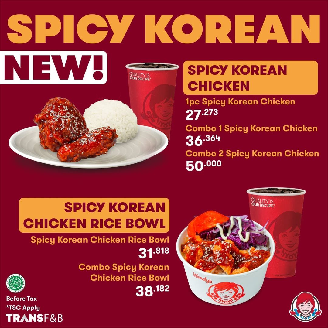 Promo Wendy's Spicy Korean Mulai Rp27.273