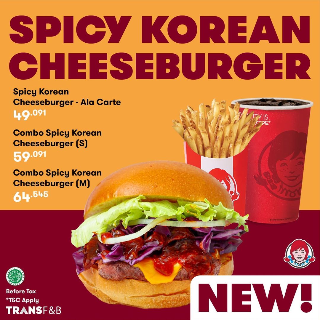 Promo Wendy's Spicy Korean Mulai Rp27.273